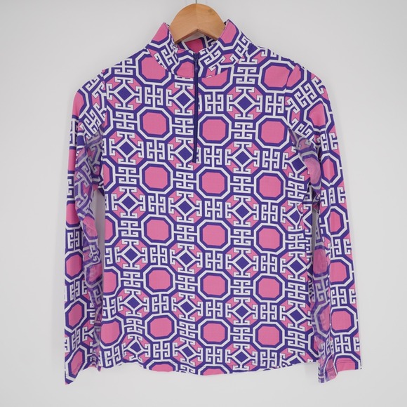IBKUL Tops - Ibkul 1/4 Zip Pullover Shirt Womens XS Geometric Outdoor Golf UPF50 Vented
